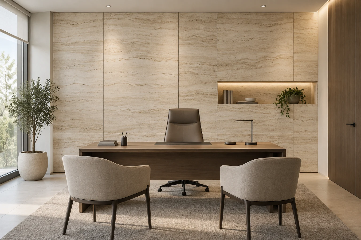 Stone and Porcelain — Travertine Calm — C5-WP-OF-MG-004