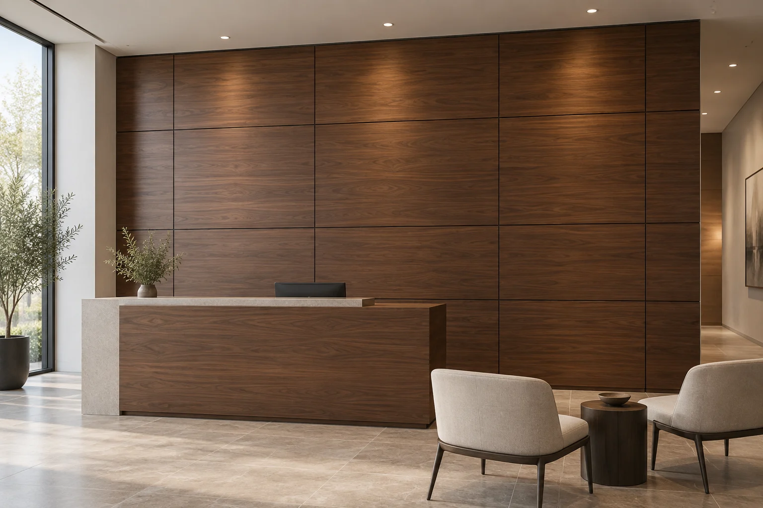 Veneer Paneling — Walnut Frame — C5-WP-OF-RC-003