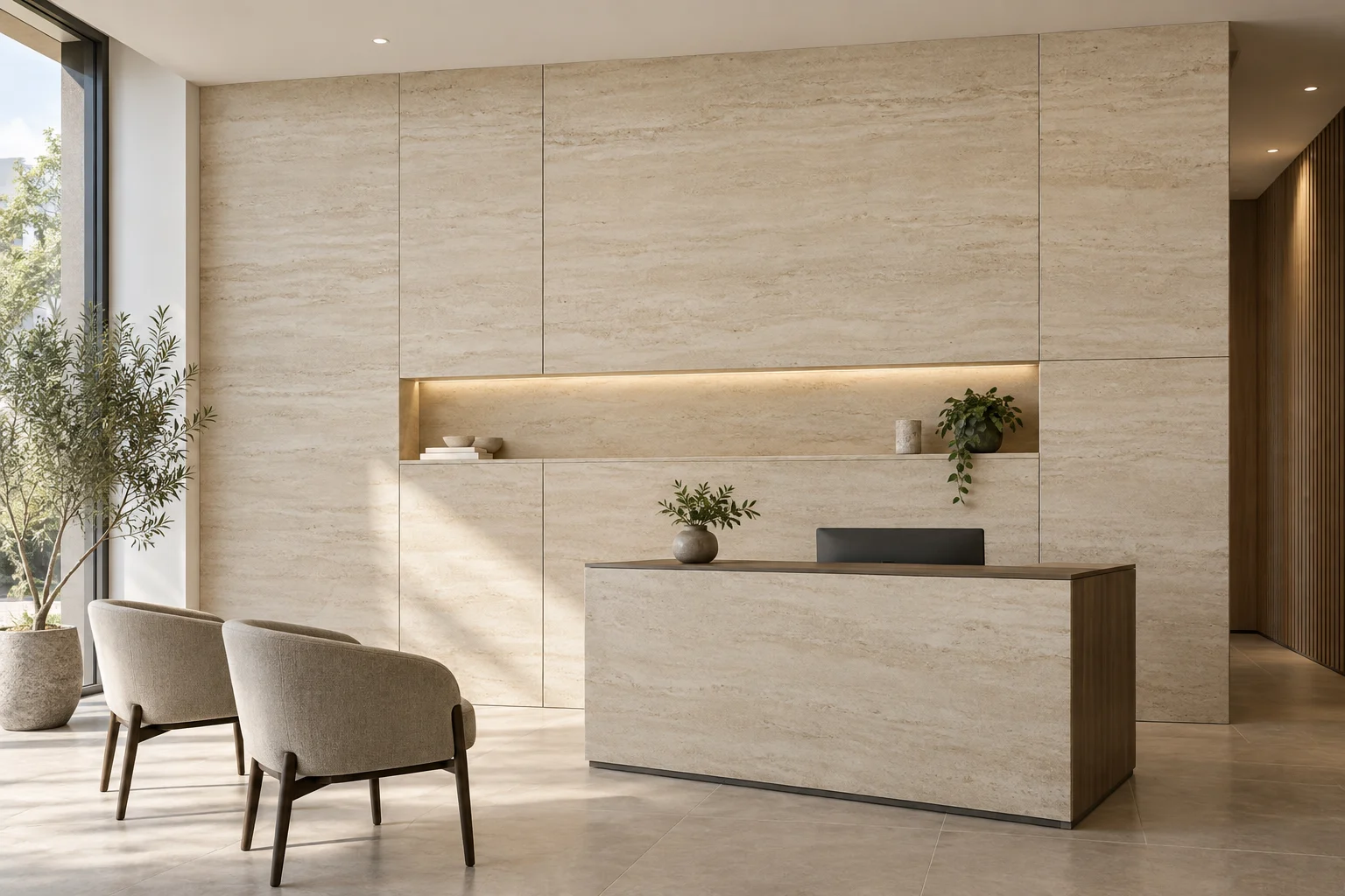 Stone and Porcelain — Travertine Calm — C5-WP-OF-RC-004