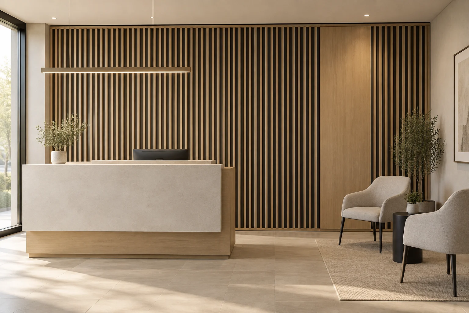 Slatted Paneling — Timber Screen — C5-WP-OF-RC-008