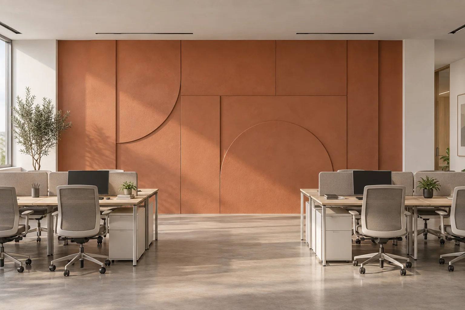 Decorative Painted Paneling — Terracotta Relief — C5-WP-OF-WS-009
