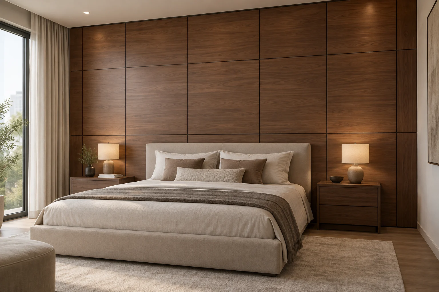 Veneer Paneling — Walnut Frame — C5-WP-RS-BR-003