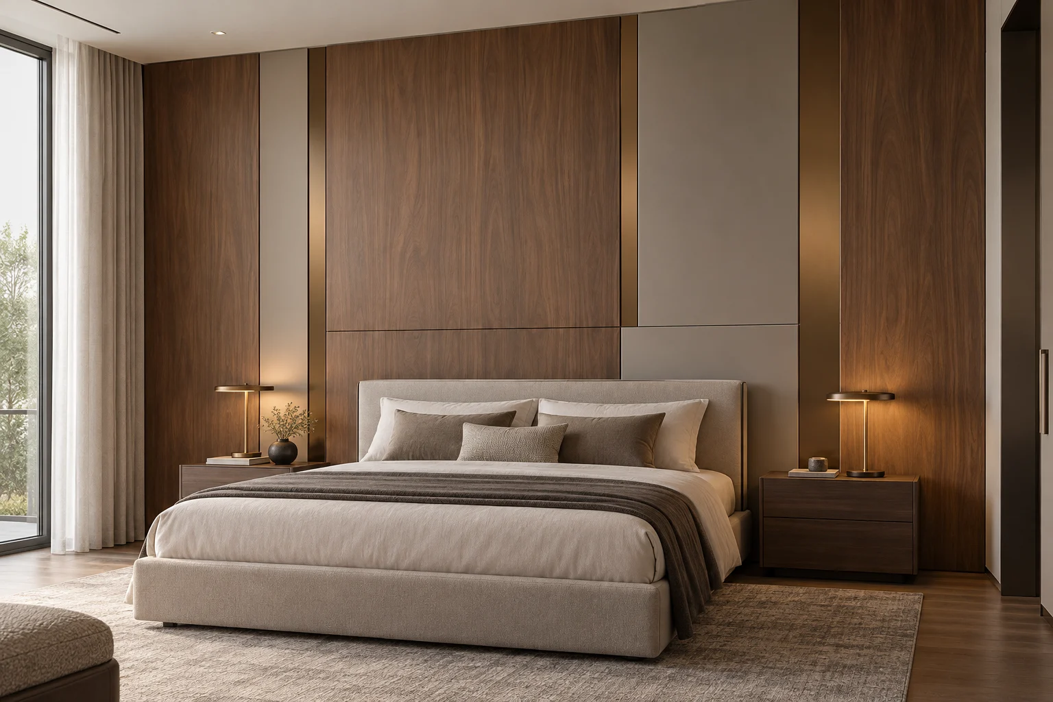 Mixed Material Paneling — Bronze and Walnut — C5-WP-RS-BR-007
