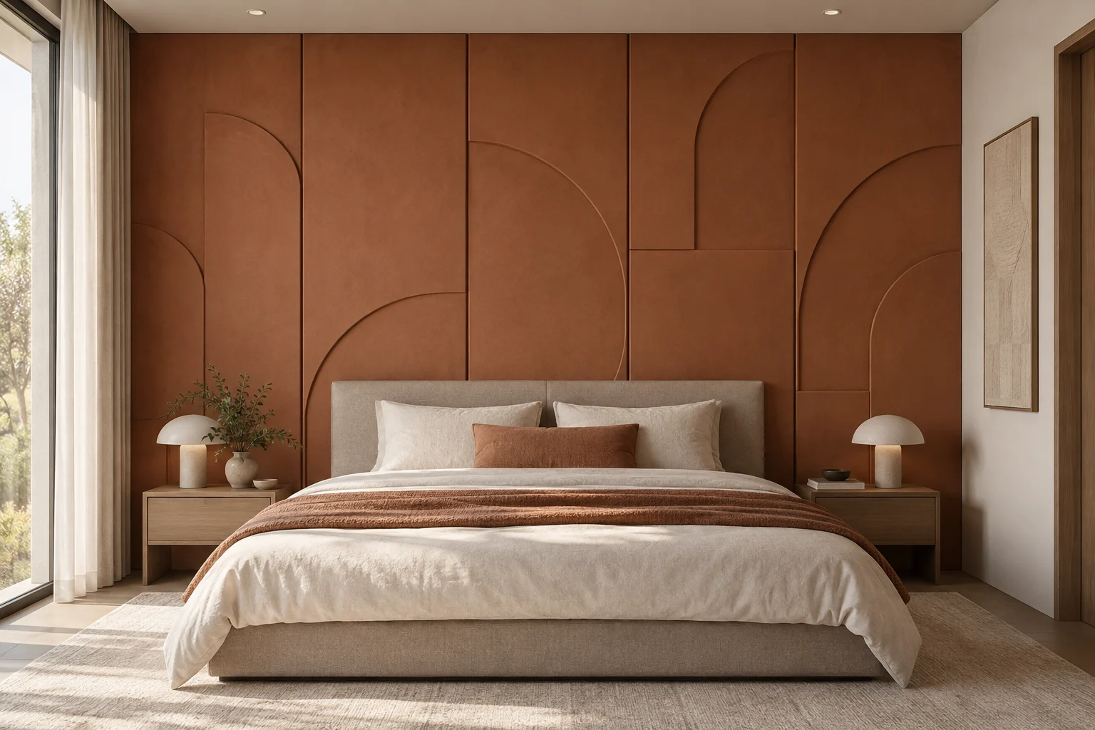 Decorative Painted Paneling — Terracotta Relief — C5-WP-RS-BR-009