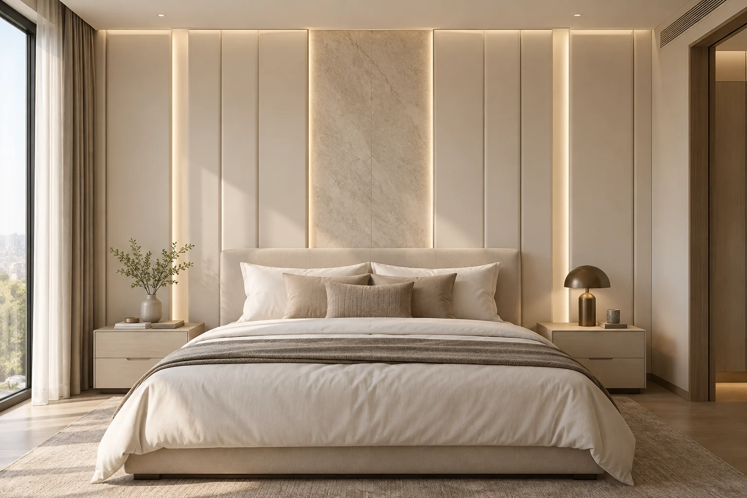 Mixed Material Paneling — Layered Cream — C5-WP-RS-BR-010