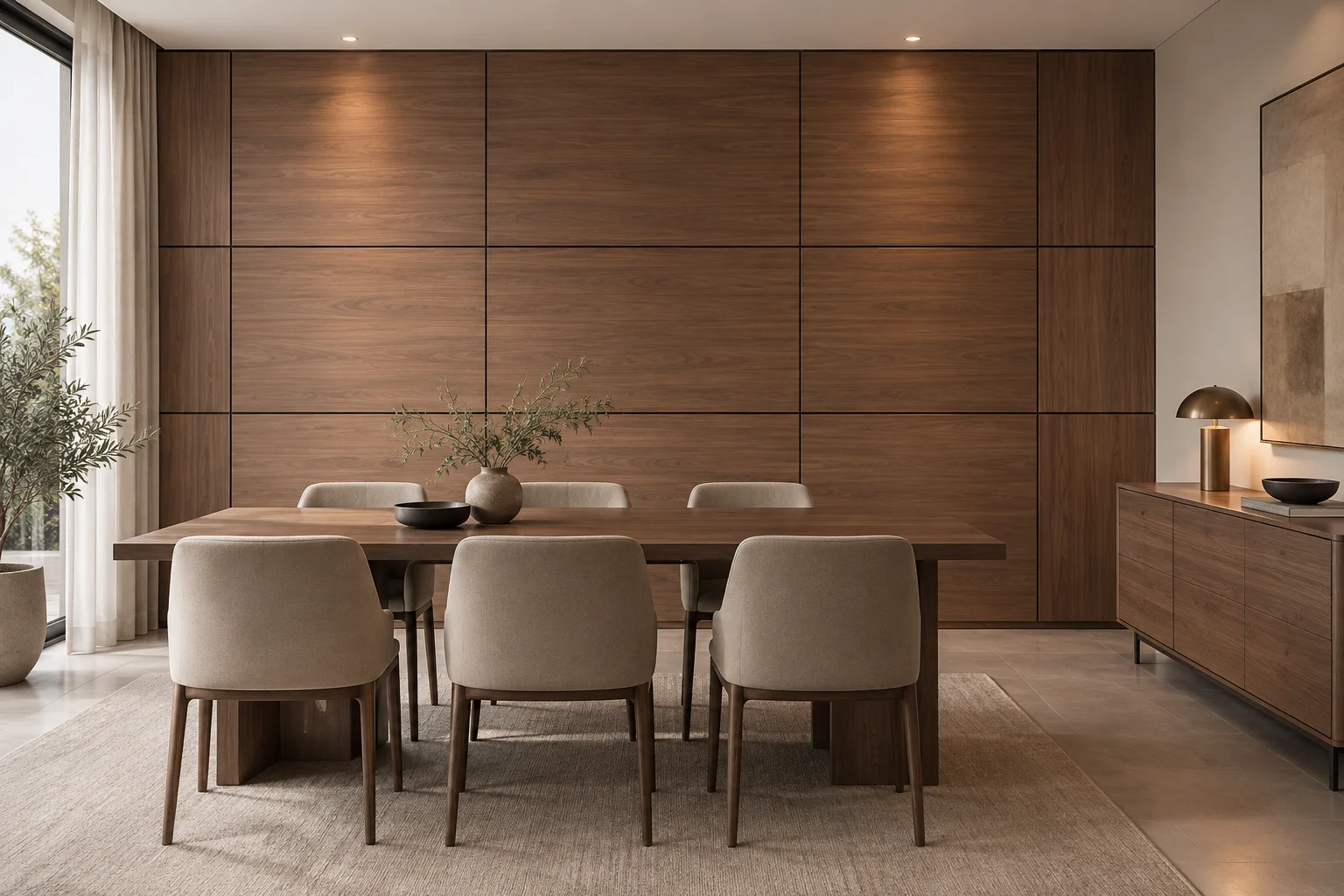 Veneer Paneling — Walnut Frame — C5-WP-RS-DN-003
