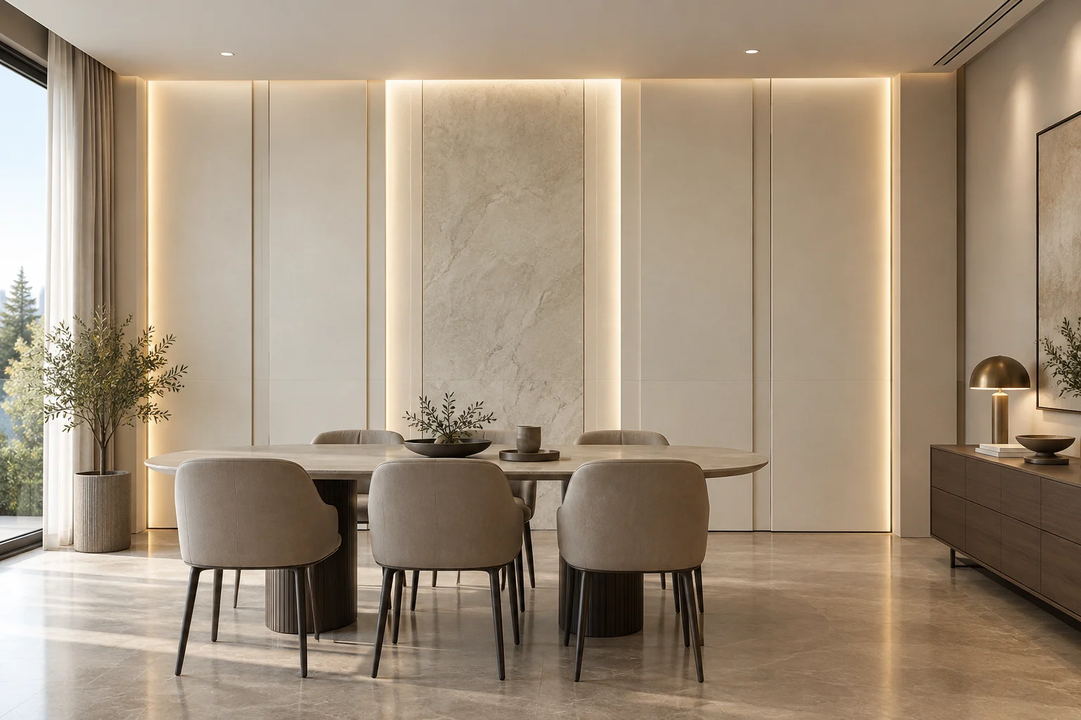 Mixed Material Paneling — Layered Cream — C5-WP-RS-DN-010