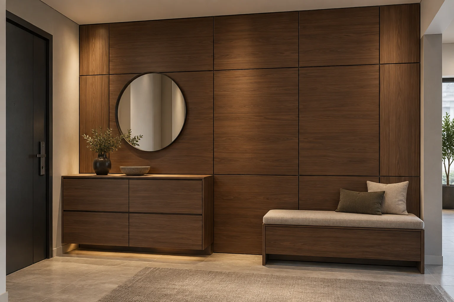 Veneer Paneling — Walnut Frame — C5-WP-RS-FY-003