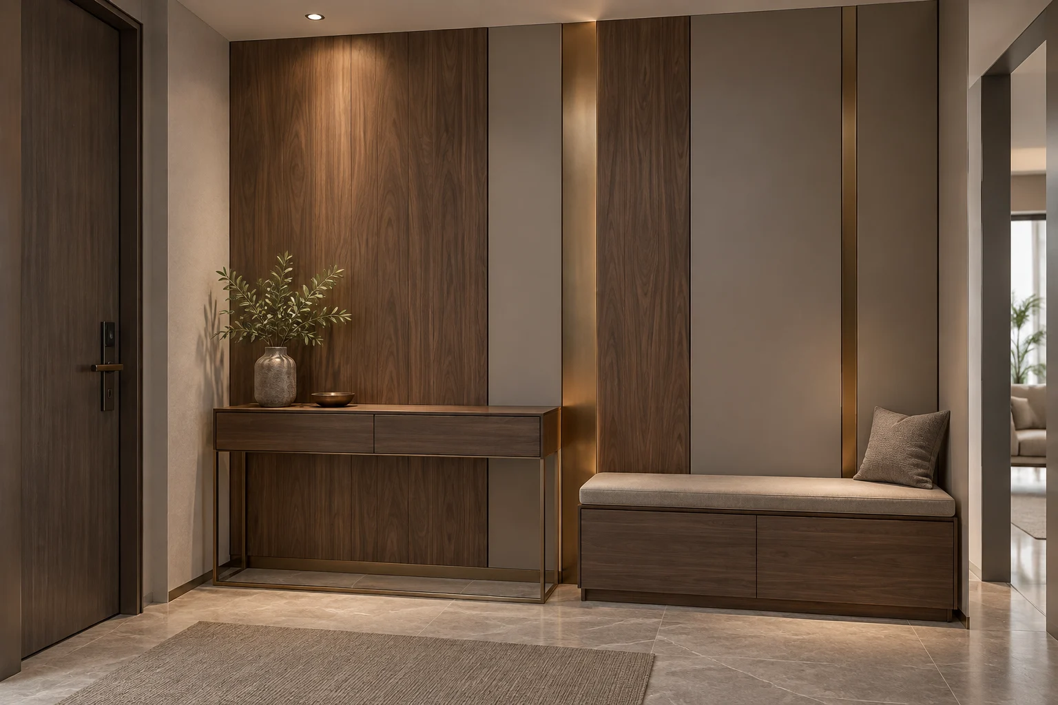 Mixed Material Paneling — Bronze and Walnut — C5-WP-RS-FY-007