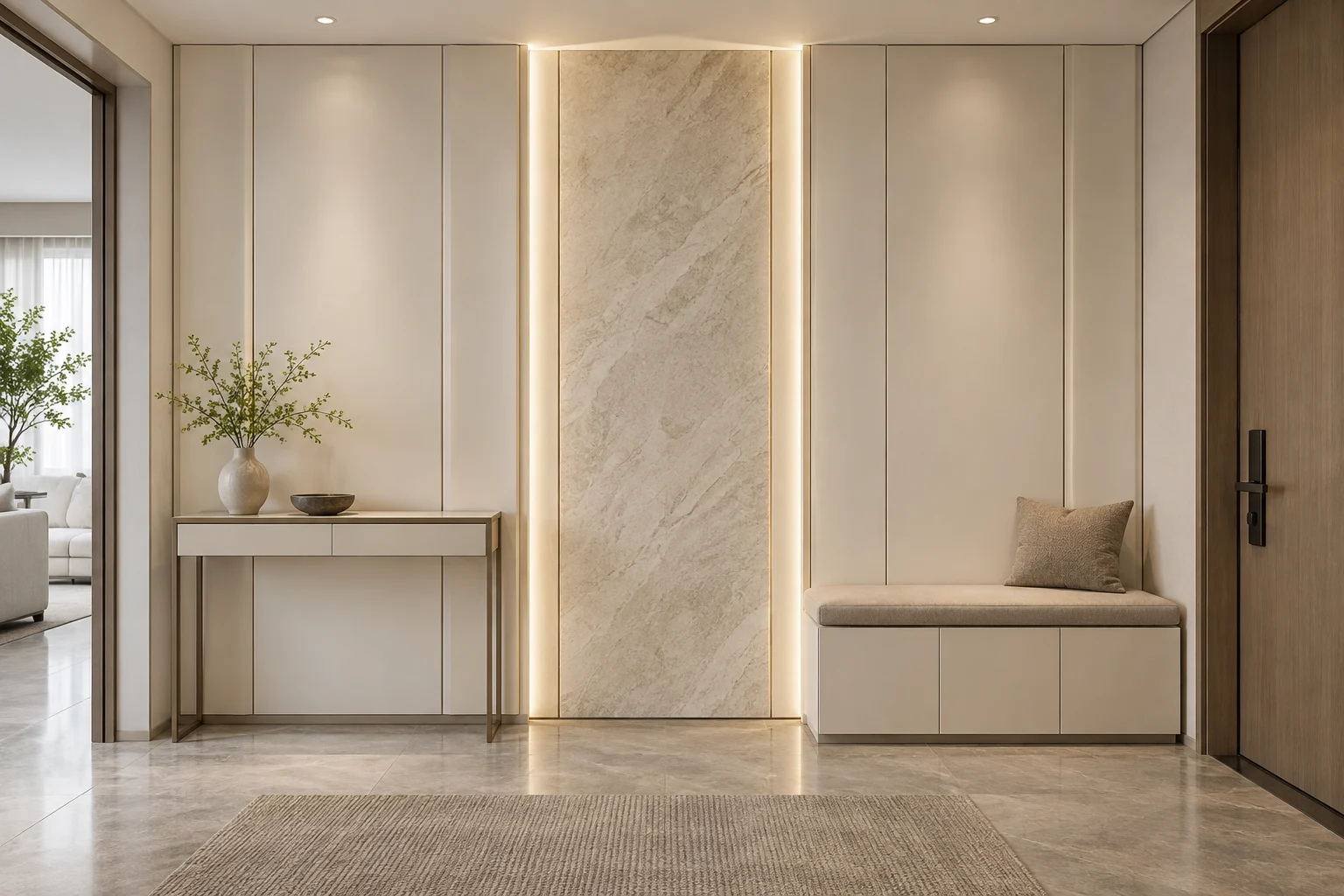 Mixed Material Paneling — Layered Cream — C5-WP-RS-FY-010