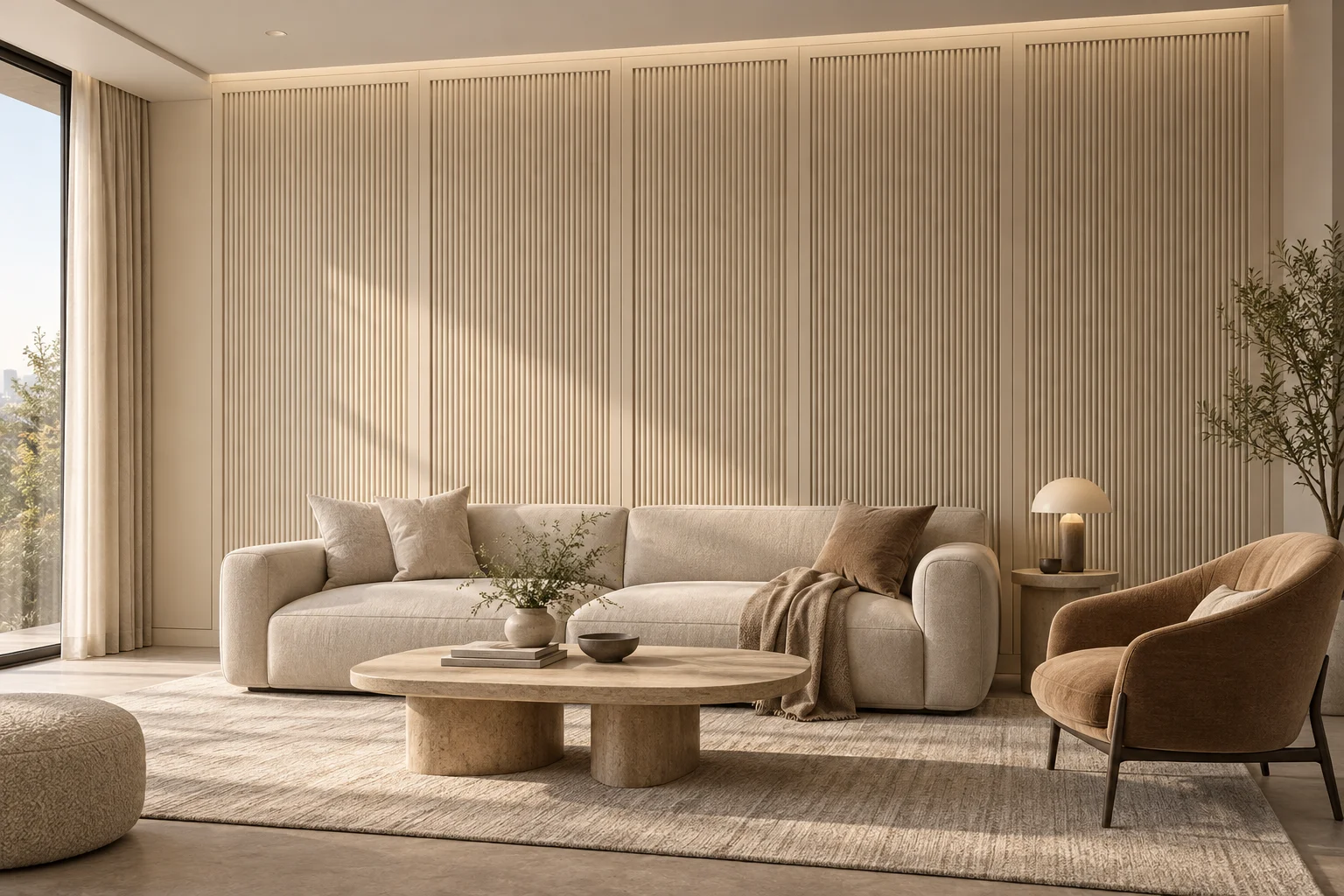 Fluted Paneling — Soft Fluted Sand — C5-WP-RS-LV-002