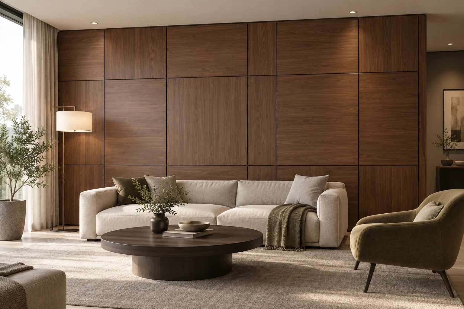 Veneer Paneling — Walnut Frame — C5-WP-RS-LV-003