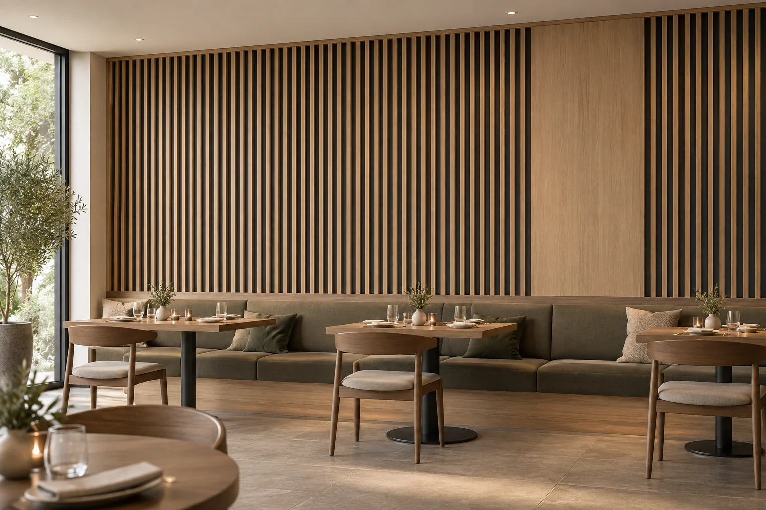 Slatted Paneling — Timber Screen — C5-WP-RT-DN-008