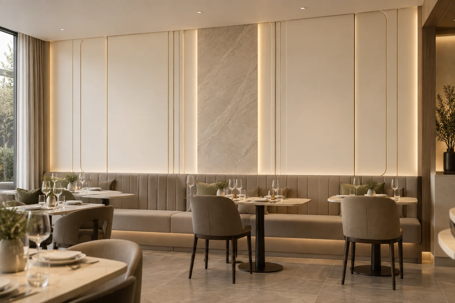 Mixed Material Paneling — Layered Cream — C5-WP-RT-DN-010